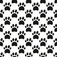 A black and white pattern with paw prints vector