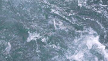 Ocean Water Waves Texture. Aerial View, White Foam, Turbulent Surface video