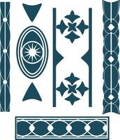 Collection of Teal Geometric and Floral Design Elements for Decorative Borders and Patterns vector
