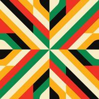 Abstract Geometric Pattern with Vibrant Colors and Bold Lines Symmetrical Design in Red Yellow Green and Black vector