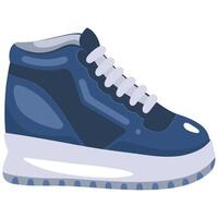 Blue sneakers with white soles on a white background vector