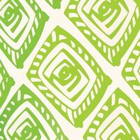 Abstract Green and White Geometric Pattern Seamless Design with Hand Drawn Style Repeating Texture vector