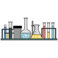 Laboratory Equipment Collection Science Experiment Chemistry Glassware Test Tubes Flasks Beaker vector