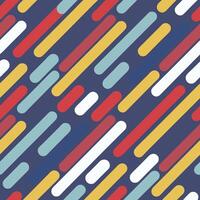 Abstract Geometric Pattern with Diagonal Colorful Lines and Rounded Shapes Seamless Repeat vector