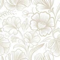 Seamless floral pattern with flowers on a white background vector