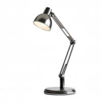 Sleek metal desk lamp with modern minimalist design, perfect for any workspace. Its adjustable arm provides versatile lighting options, enhancing productivity and style png