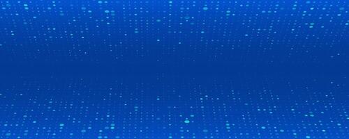 Trendy abstract background with digital circles particles on blue. Futuristic dotted template. Modern halftone design. Great for banners, posters, presentation vector