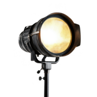 Industrial style floodlight with heavy duty metal design, perfect for illuminating spaces with warm glow. Ideal for photography or stage lighting setups png
