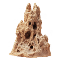 Irregularly shaped termite mound with rough, bumpy surface, showcasing natural textures and formations. This unique structure highlights intricate work of termites in their habitat png
