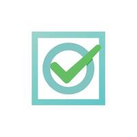 A check mark icon on a white background vector