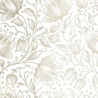 Seamless floral pattern with gold leaves and flowers vector
