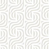 Abstract Seamless Pattern with Elegant Geometric Waves and Lines in Light Beige and White vector