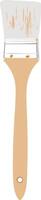 A Slightly Used Wooden Paintbrush with Beige Handle and White Bristles vector