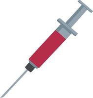 A syringe with a red tip on a white background vector