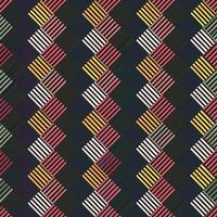 Abstract Geometric Pattern with Diagonal Lines and Colorful Squares vector