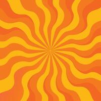 Abstract Orange and Yellow Sunburst Background Design with Wavy Lines vector