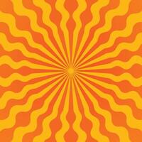 Abstract Sunburst Background with Wavy Orange and Yellow Rays vector