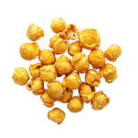 Crispy and golden popcorn pieces scattered on transparency background, showcasing their delightful texture and shape, perfect for snacking and enjoying during movie nights png