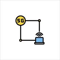 5g icon with a wifi router and a 5g symbol vector