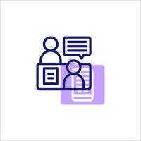 A line icon of two people talking on a phone vector