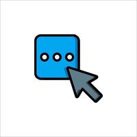 A blue button with a mouse pointer pointing to it vector