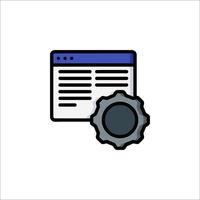 A gear wheel and a computer icon vector