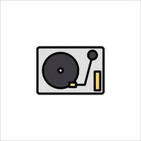 A black and white image of a turntable vector