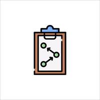A clipboard with a green arrow pointing to it vector