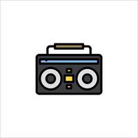 A black and white icon of a boombox vector