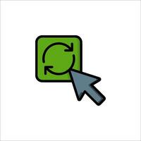 A green arrow pointing to a green arrow icon vector