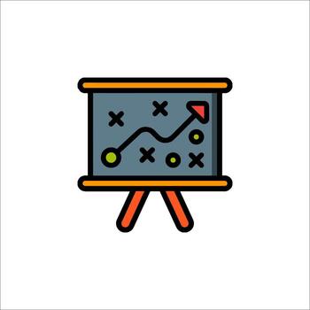 An icon of a board with a graph on it vector