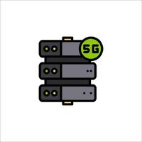 A server with a green sticker on it vector
