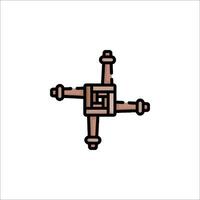 A cross with four crosses on it vector