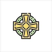 A celtic cross icon on a white background vector
