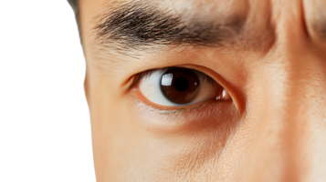 Closeup of a Persons Eye Brown Iris Detailed Texture Intense Gaze png