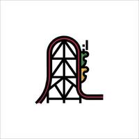 A roller coaster is shown in a line drawing vector