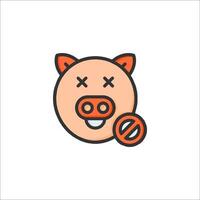 A pig with a no sign on it's face vector