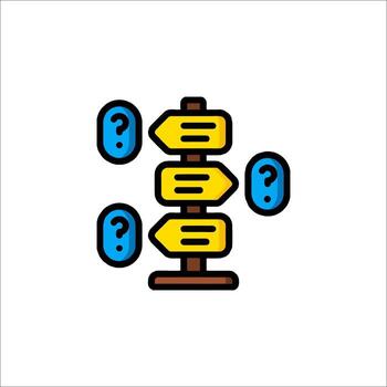 A sign with arrows pointing to different directions vector