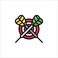 Two arrows and a dartboard icon vector