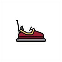 A red and yellow shoe with a handle on it vector