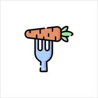 Carrot on fork icon illustration vector