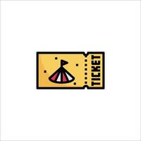 Ticket icon with a carnival tent and a ticket vector