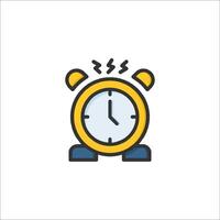 An alarm clock icon with a white background vector