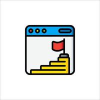 A web page with a flag and a ladder vector