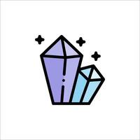 A crystal icon with a star on top vector