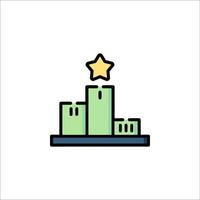 A star on top of a building icon vector