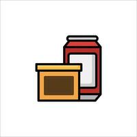 Can of jam and can of jam icon illustration vector