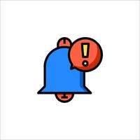 A bell with a speech bubble and exclamation mark vector
