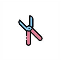 A pair of scissors with a pink and blue handle vector