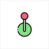 A green and red button icon on a white background vector